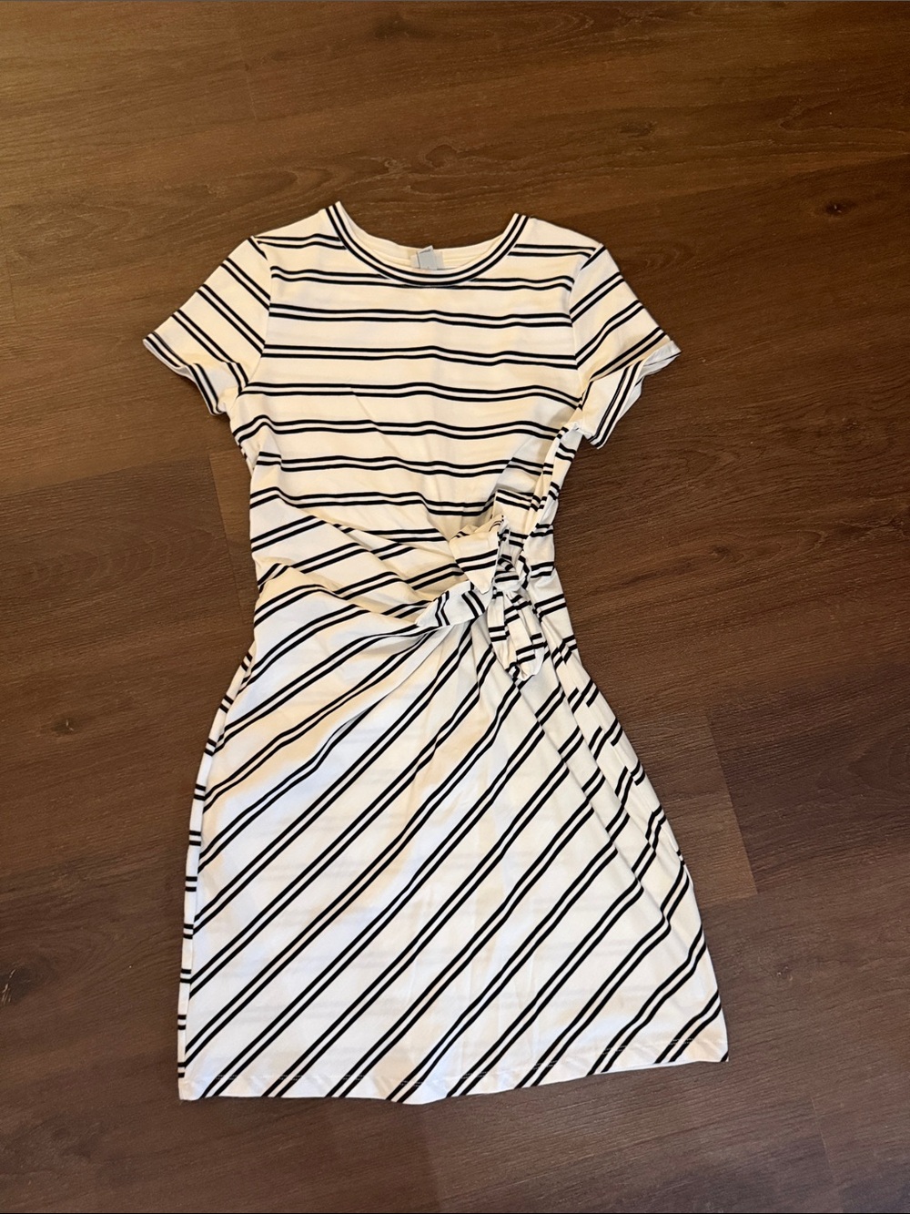 A New Day Short Sleeve Dress with Tie Knot Waist